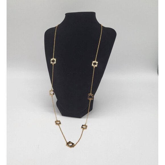 kate spade Jewelry - Kate Spade New York Hole Punch Cut out Gold Tone Long Necklace